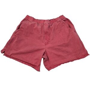 VINTAGE‎ Newport Blue Small Faded Red 100% Cotton Elastic Waist Shorts 90s